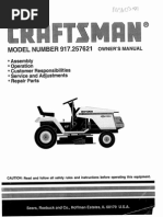 Craftsman 917.257621 Riding Lawn Mower Manual