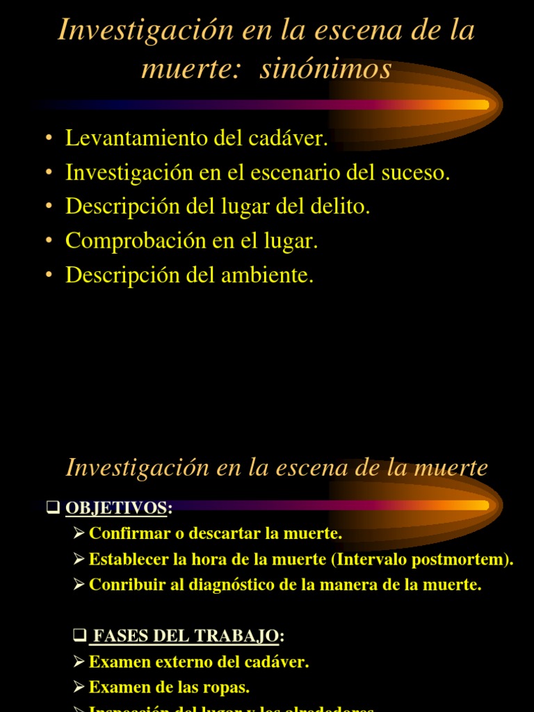 Investigacion en La Escena de Muerte | PDF | Ciencias sociales | Derecho