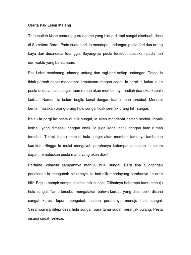 Cerita pak lebai malang pdf