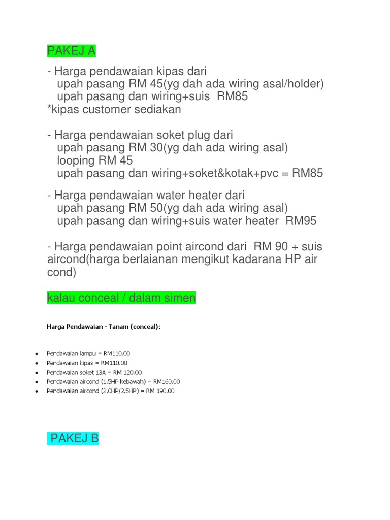 Sebutharga Upah Wiring  PDF