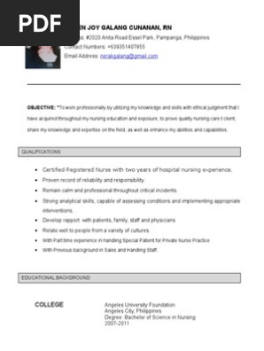 sample cv