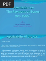 Presentation on Payment of Bonus Act, 1965