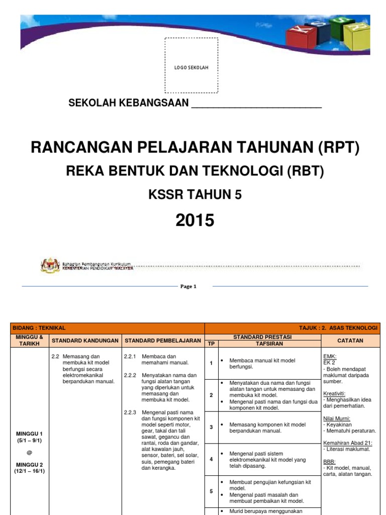 RPT RBT Tahun 5 | PDF