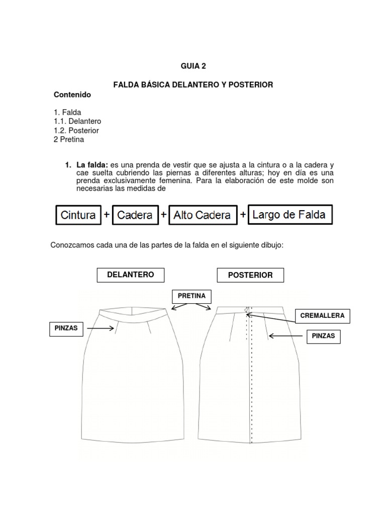 Generalmente girar Derecho Guia 2 Falda Basica | PDF | Falda | Deportes