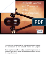 Difficult Words and Terms in Legal Transcription