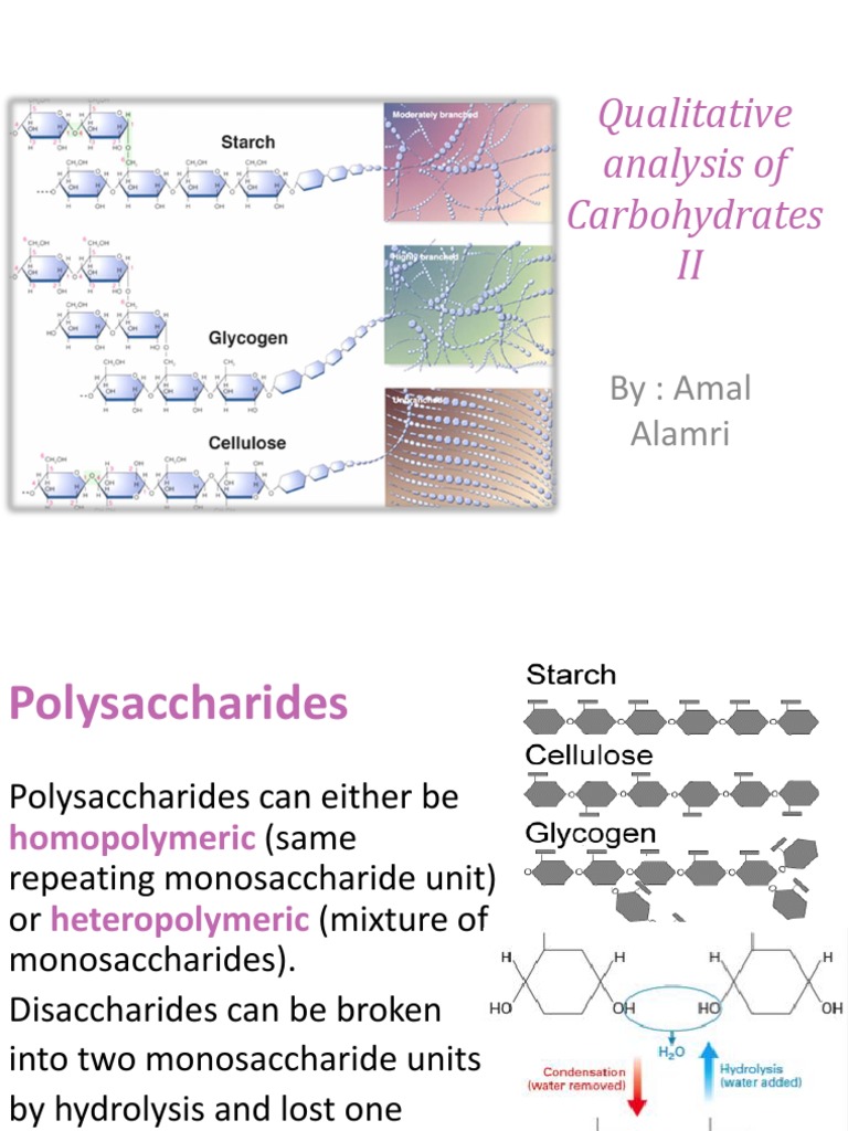 Qualitative Analysis of Carbohydrates II Lab 5 Polysaccharide Glucose