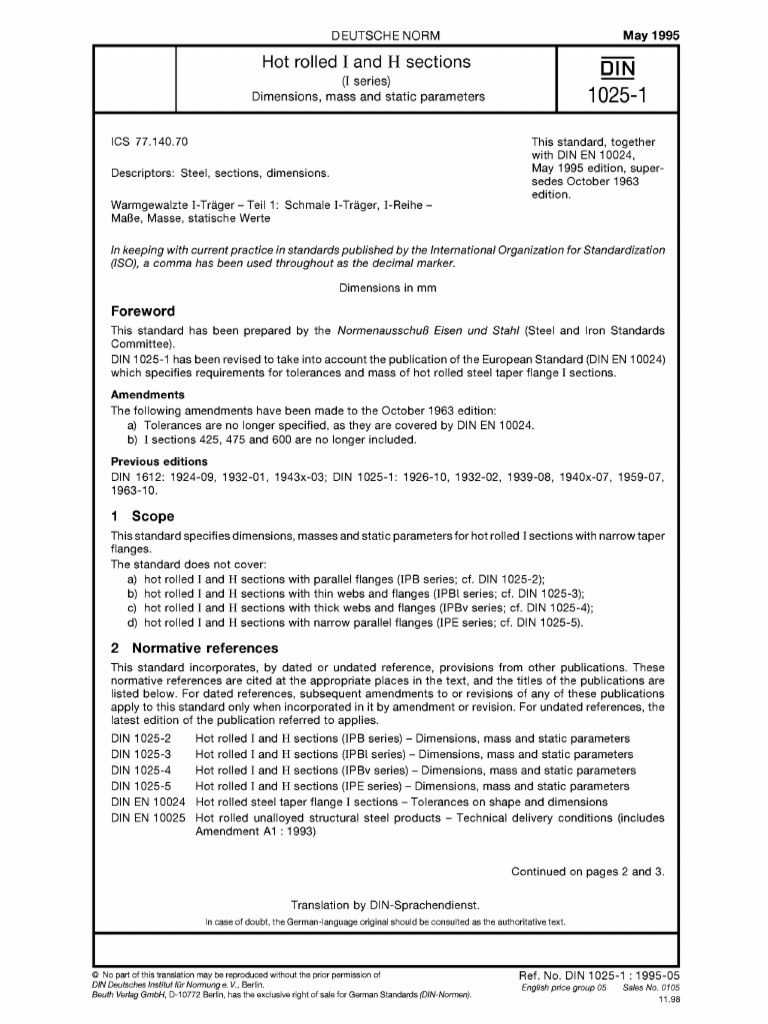 Din 1025-1-1995 | PDF | Engineering Tolerance | Nature