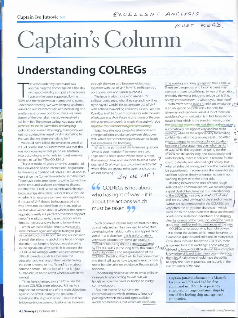 Understanding COLREGS PDF