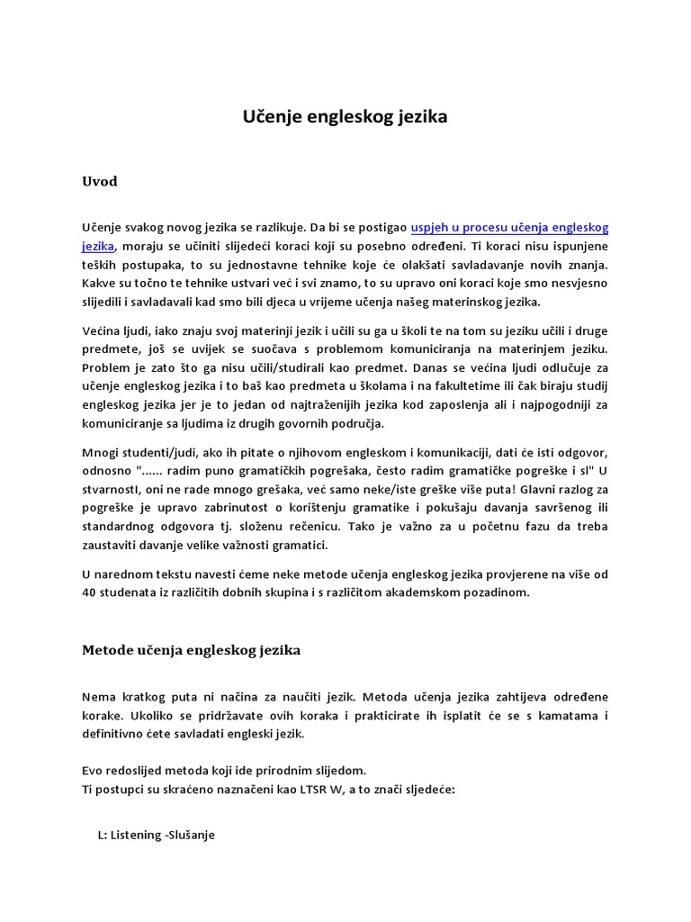 Učenje Engleskog Jezika | PDF