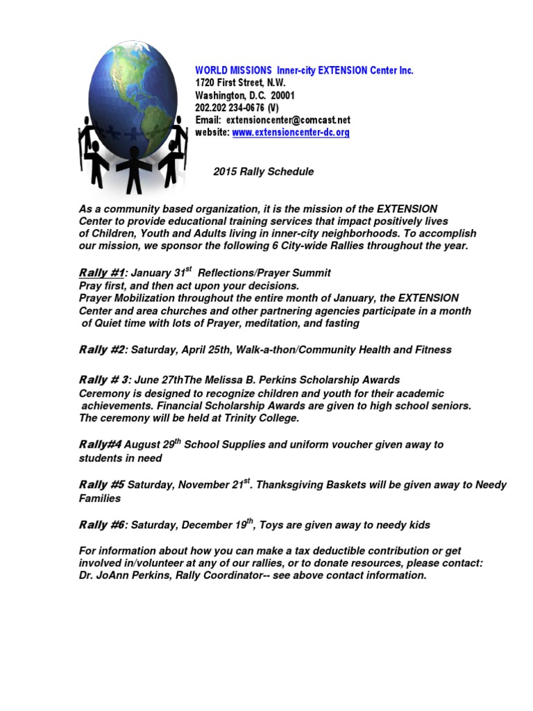 World Missions Rally Schedule 2015 | PDF