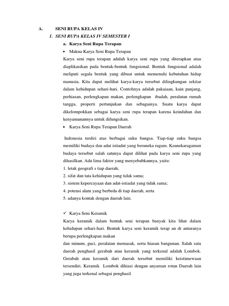 Seni Rupa Kelas IV