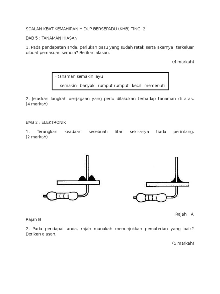Soalan Kbat Kemahiran Hidup Bersepadu Pdf