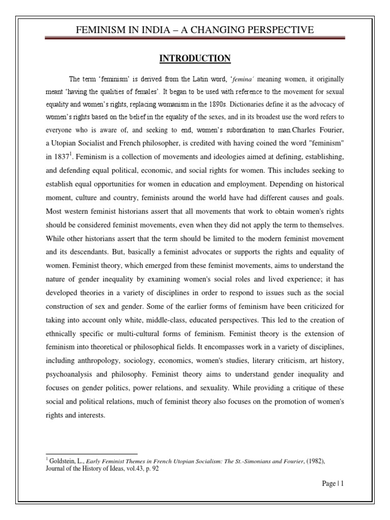 Feminism in India | PDF | Feminism | Gender Studies
