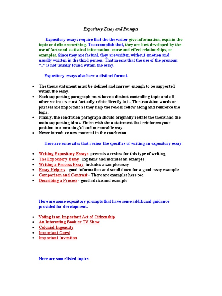 Sample expository essay pdf picture