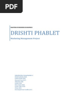 Marketing Management Project Drishti Phablet