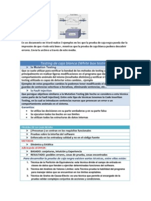 estéreo Adelante sonrojo 3 Ejemplos en Los Que La Prueba de Caja Negra y Blanca | PDF | Pruebas de  software | Software