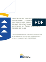 Programas atención alumnado altas capacidades 2010-11