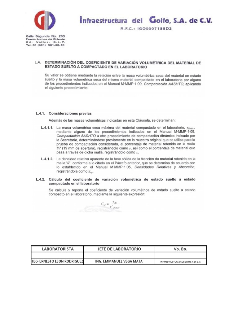 Coeficiente de Variación Volumétrica | PDF