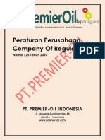 Peraturan Perusahaan PT Premier Oil Indonesia