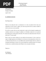 Complaint Letter Reply