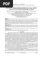 Rationale For Implementing Dose Reference Level As A Quality Assurance Tool in Medical Radiography in Nigeria