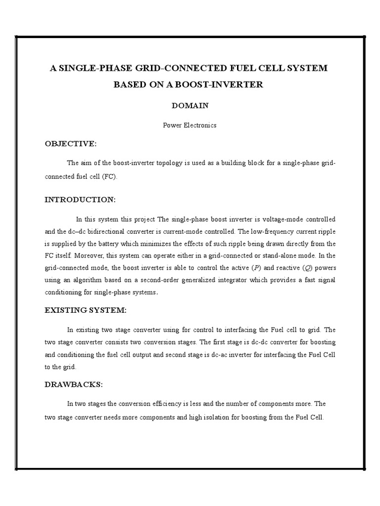 A Single - Phase Grid Connected Fuel Cell System Based On A Boost ...