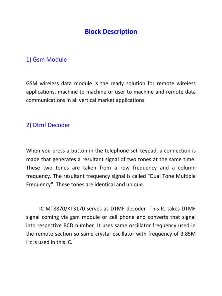 GSM Module and DTMF Decoder Overview | PDF | Games & Activities