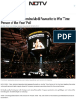 Prime Minister Narendra Modi Favourite to Win 'Time Person of the Year' Poll