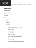 Simple Statemens and Expressions-Data Types