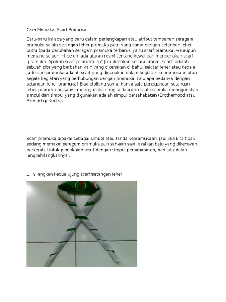 Cara Memakai Scarf Pramuka - Homecare24