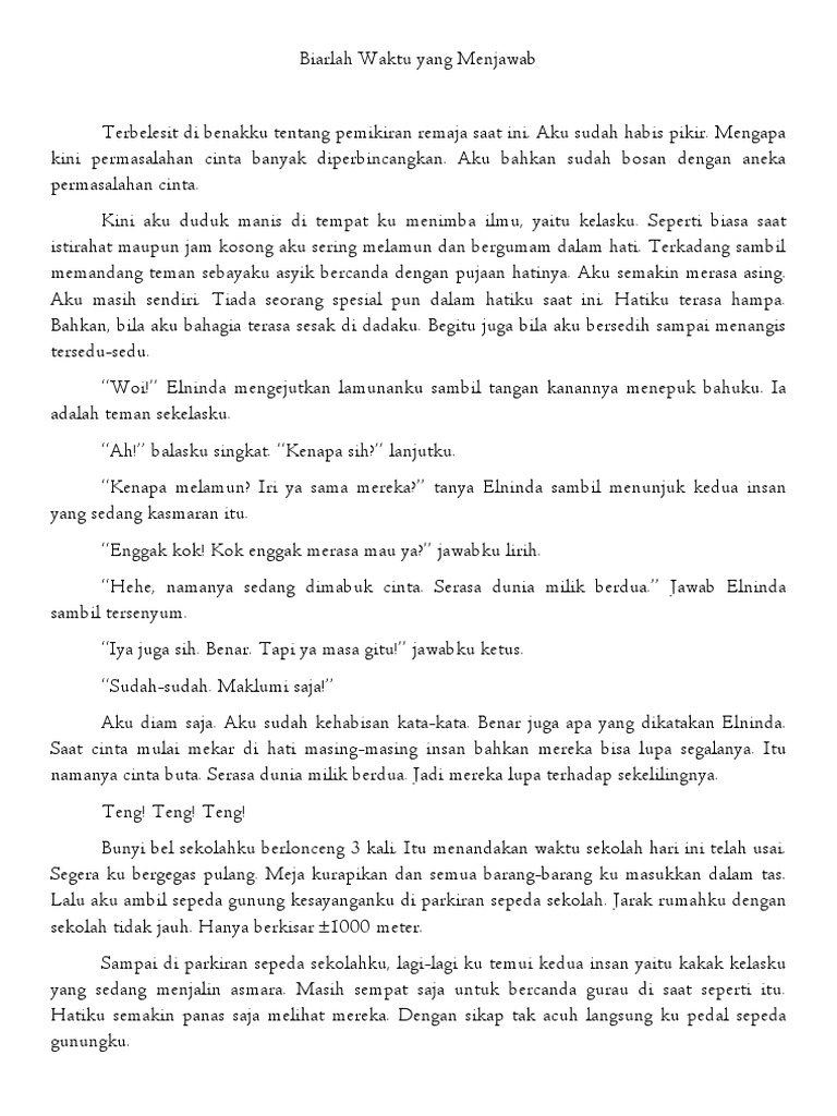 Cerpen Pengalaman Pribadi - Guru Pintar