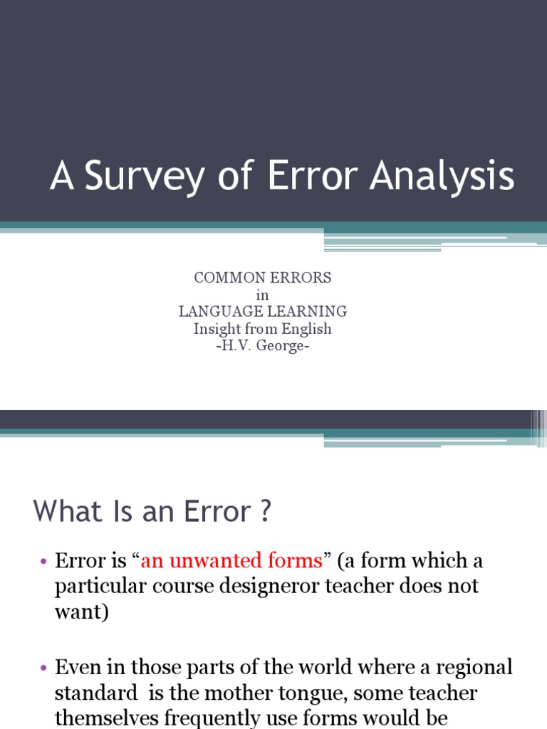 Language Learning Error Analysis | PDF | Grammatical Number | English ...