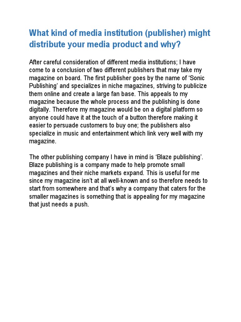 Choosing the Right Publisher | PDF