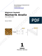 Sayısal Analiz (MATLAB) - Eskişehir Osmangazi Üniversitesi Ders Notları