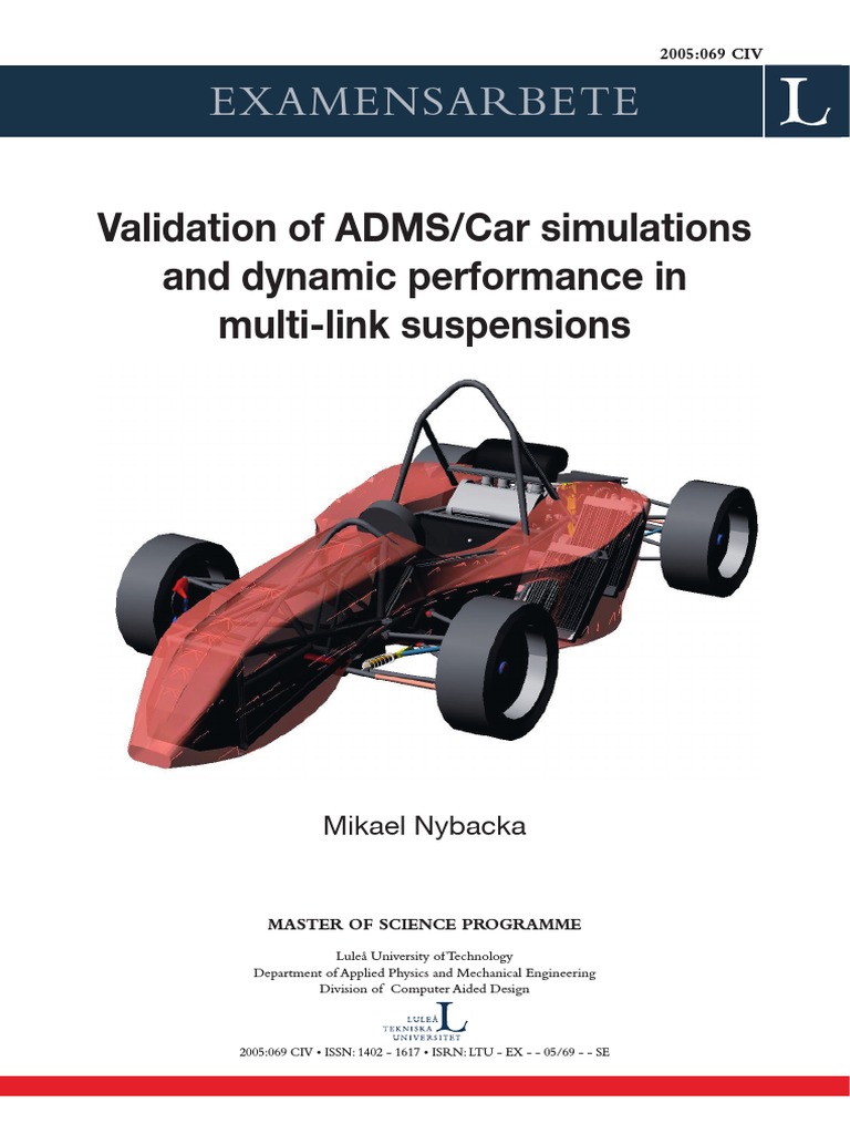 Validation of ADAMS/Car Simulations | PDF | Suspension (Vehicle) | Vehicles