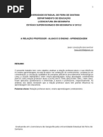 A Relação Professor - Aluno e o Ensino - Aprendizagem