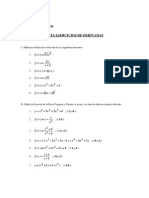 Guía Ejercicios de Derivadas