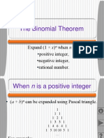 The Binomial Theorem: Expand (1 + X) Whennisa - Positive Integer, - Negative Integer, - Rational Number