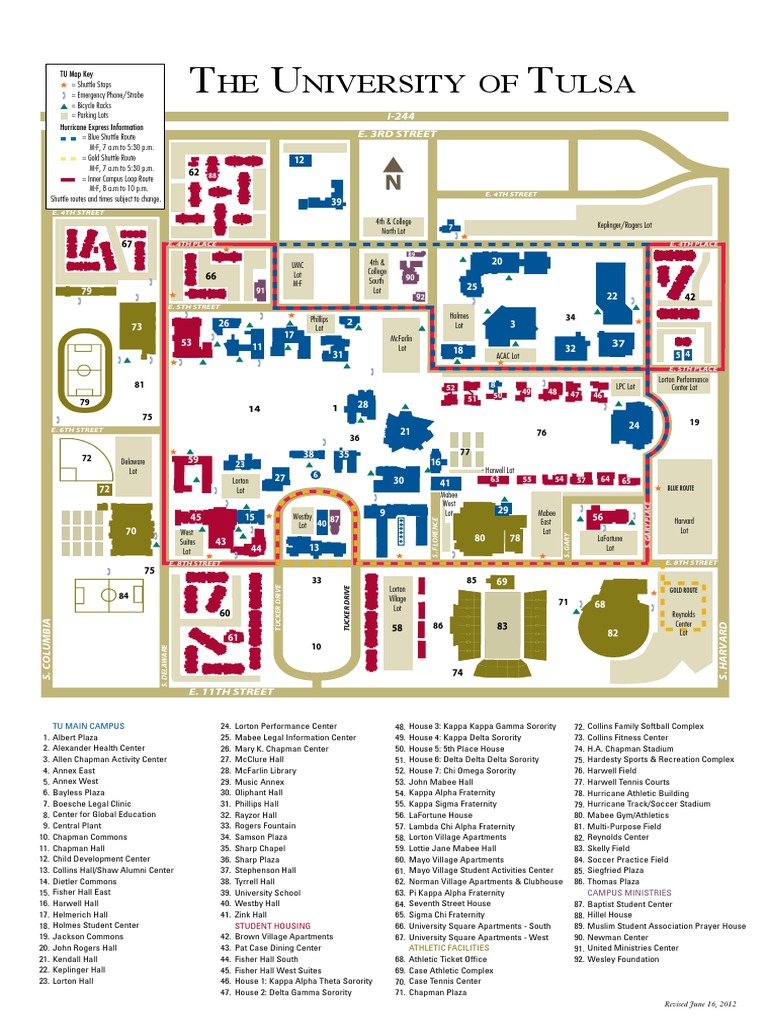 University of Tulsa Campus Map | Fraternities And Sororities | Personal
