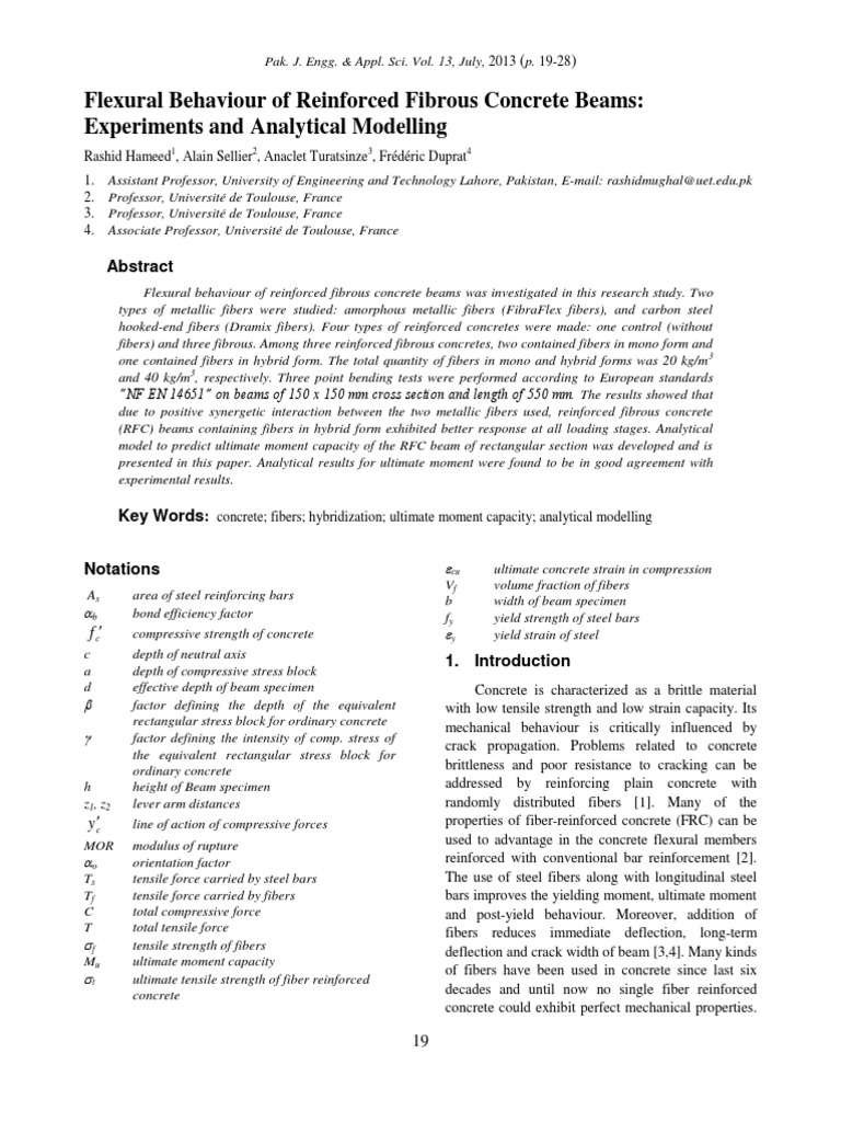 Flexural Behavior of Fibrous Concrete Beams | PDF | Beam (Structure ...