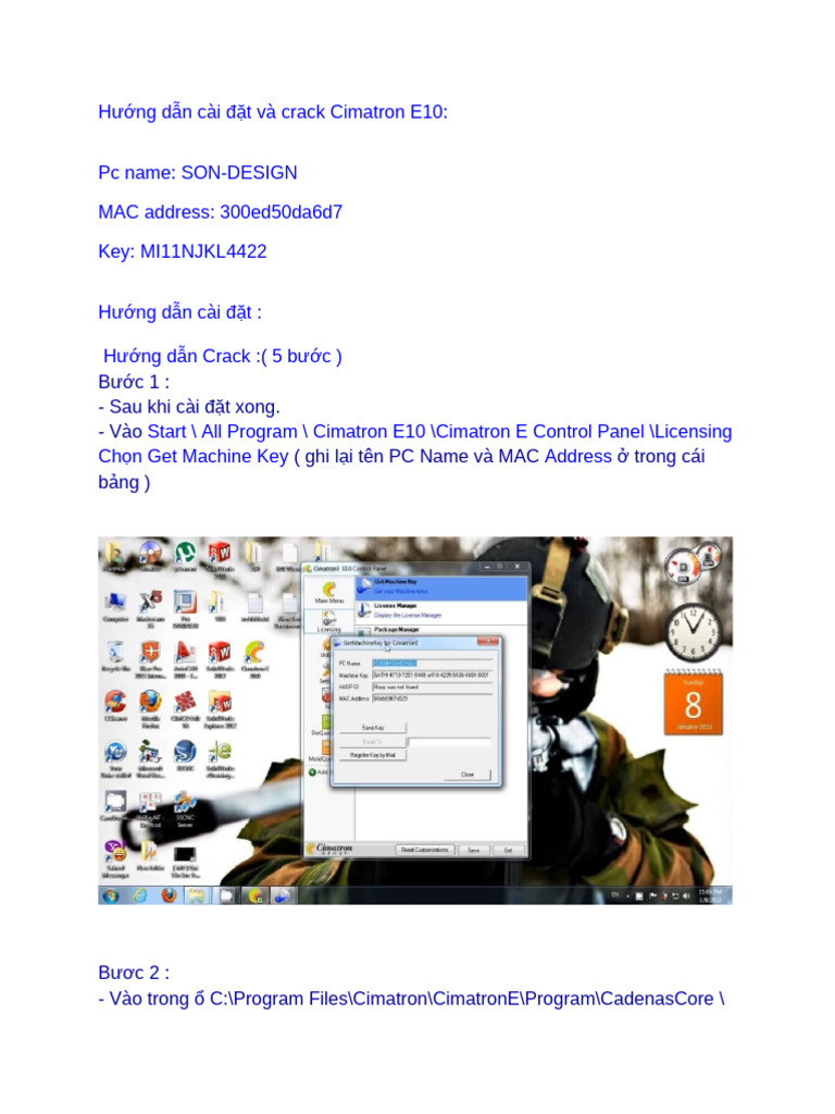 Hướng dẫn cài đặt và crack Cimatron E10 | PDF