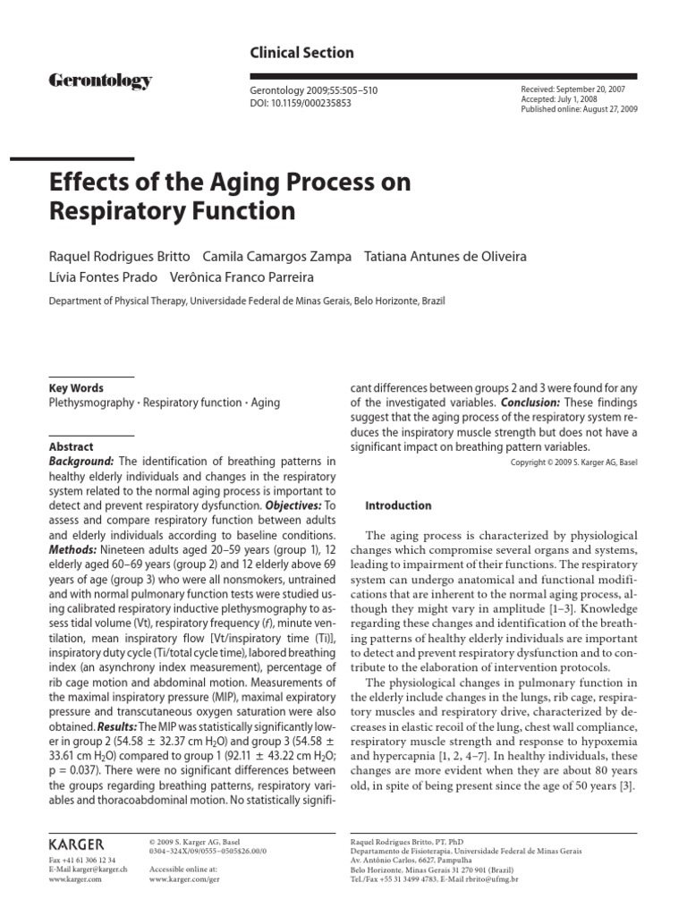 Effects of The Aging Process On Respiratory Function | PDF ...