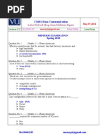 Data Communication - CS601 Spring 2010 Mid Term Solved Mcqs