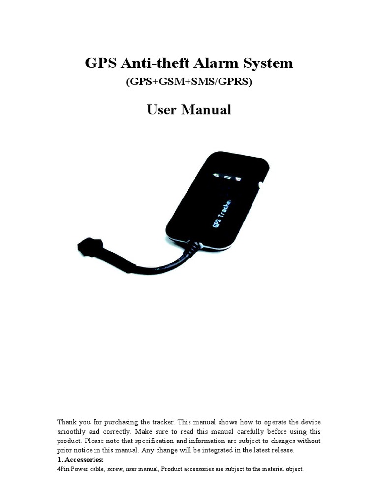GT02A Vehicle GPS Tracker User Manual General Packet Radio Service