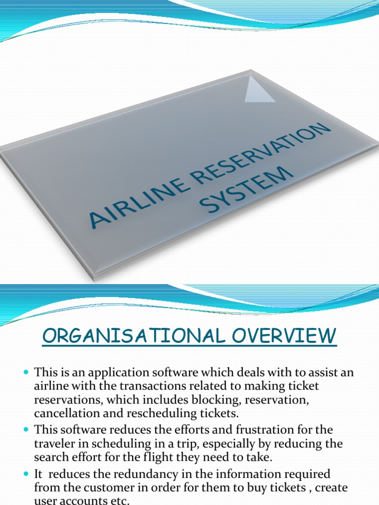 Airline Reservation System Overview | PDF | Ticket (Admission) | Computing