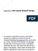 Injuries That Cause Breast Lumps - Trauma, Hematoma, Fat Necrosis