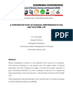 A Comparative Study of Financial Performance of Sail and Tata Steel LTD