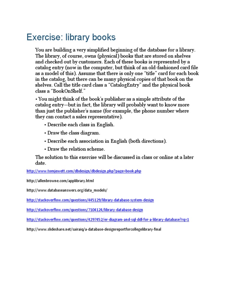 Exercise: Library Books | PDF