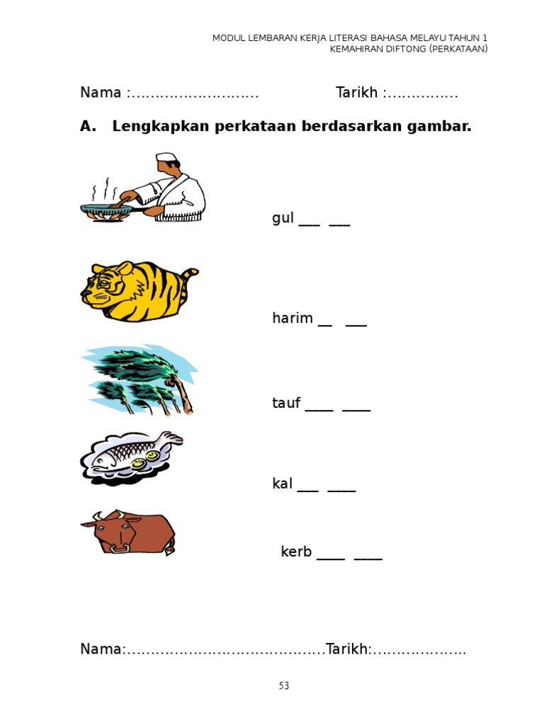 Perkataan Diftong Pdf