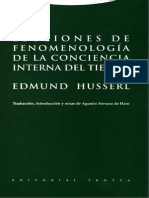 Edmund Husserl - Lecciones de Fenomenología de La Conciencia Interna Del Tiempo